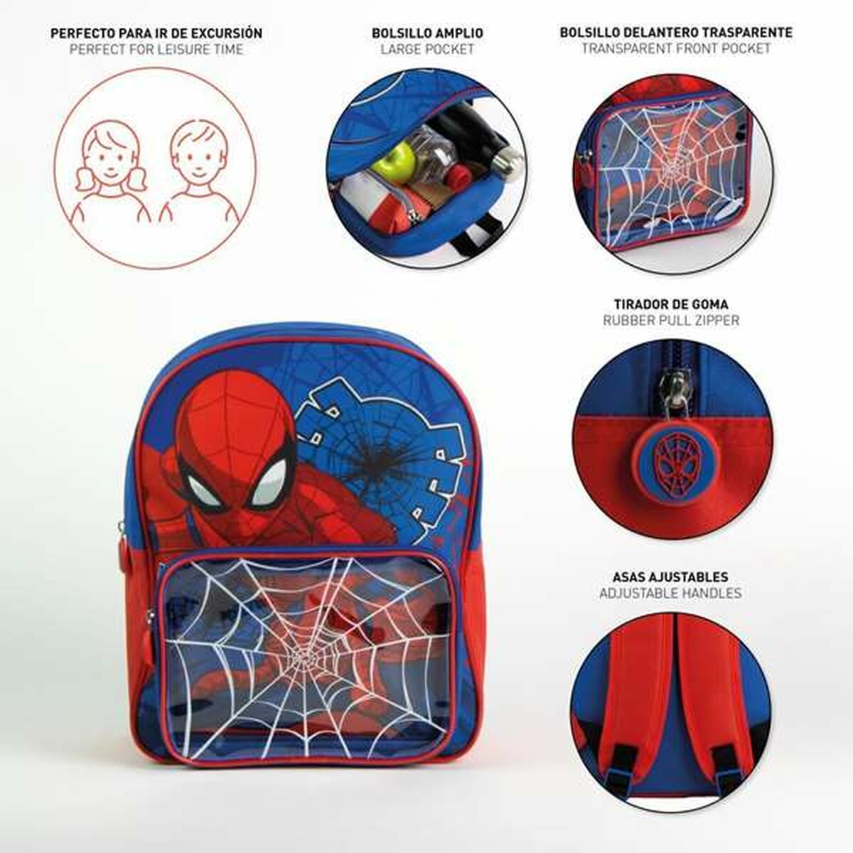 Mochila Escolar Spider-Man Azul escuro